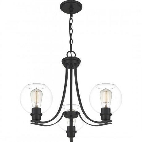 Quoizel PRUC5022MBK Pruitt Chandelier 3 light matte black Chandelier