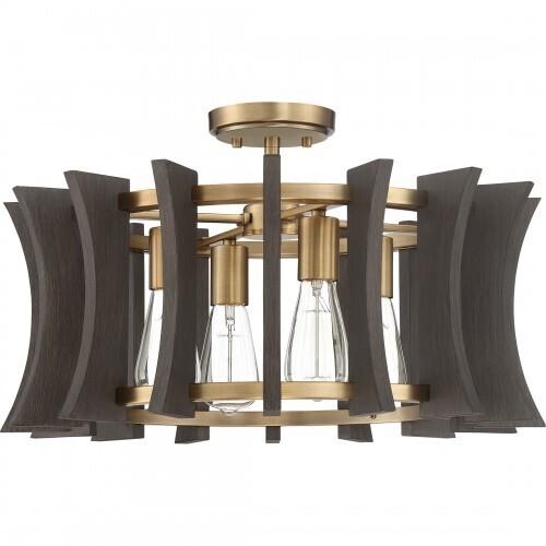 Quoizel QOP5196AB Cordelia Pendant  4 light aged brass Pendant