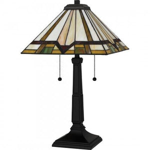Quoizel TF16140MBK Tiffany Table lamp tiffany 2 lights matte black Table Lamp