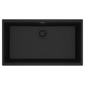 FRANKE MAG11031-ONY Maris Undermount 33-in x 18.94-in Granite Single Bowl Kitchen Sink in Onyx In Onyx
