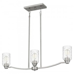 Quoizel ACA335BN Acacia Linear chandelier 3 lights brushed nicke Island Light
