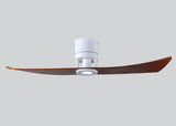 Matthews Fan LW-MWH-WA Lindsay ceiling fan in Matte White finish with 52" solid walnut tone wood blades and eco-friendly, dimmable LED light kit.