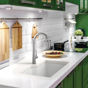 KINDRED MGS2031U-9PWTN Granite Series 30.69-in LR x 19.69-in FB Undermount Single Bowl Granite Kitchen Sink in Polar White In Polar White