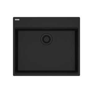FRANKE MAG61023ADA-MBK Maris Topmount 25-in x 22-in Granite ADA Single Bowl Kitchen Sink in Matte Black In Matte Black