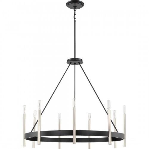 Quoizel ATH5009K Anthem 9 light chandelier mystic black Chandelier