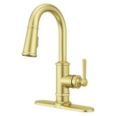 Pfister Brushed Gold 1-handle Pull-down Bar/prep Kitchen Faucet