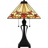 Quoizel TF6153MBK Tiffany Table lamp tiffany 2 lights matte black. Table Lamp