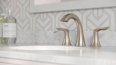 Pfister Brushed Nickel Weller Widespread Bath Faucet LG49-WR0K