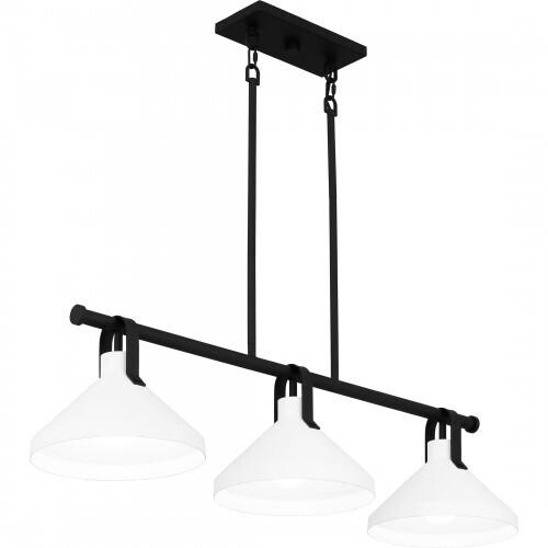 Quoizel BIK338MBK Brink Linear chandelier 3 lights matte black Island Light