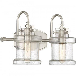 Quoizel DNY8602BN Danbury Vanity Bath Lighting, 2-Light, 200 Watts, Brushed Nickel (10" H x 16" W)