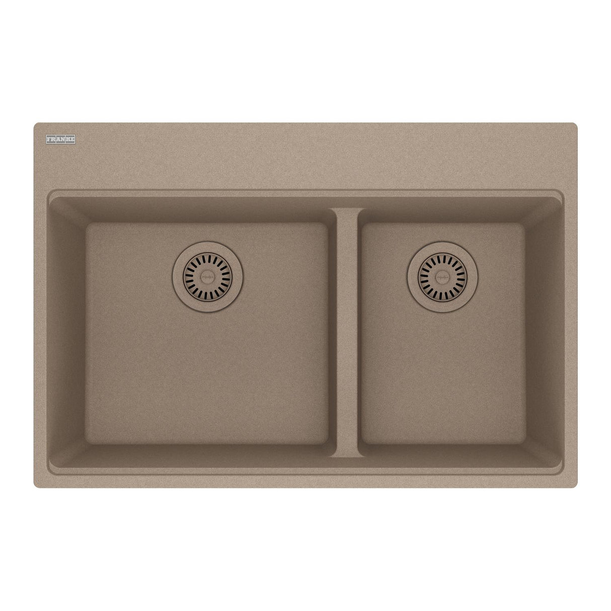 FRANKE MAG6601611LD-OYS Maris Topmount 31-in x 20.9-in Granite Double Bowl Kitchen Sink in Oyster In Oyster