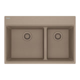 FRANKE MAG6601611LD-OYS Maris Topmount 31-in x 20.9-in Granite Double Bowl Kitchen Sink in Oyster In Oyster