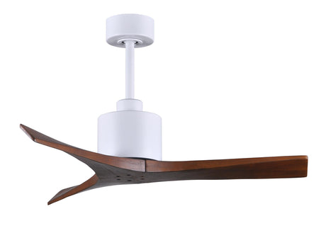 Matthews Fan MW-MWH-WA-42 Mollywood 6-speed contemporary ceiling fan in Matte White finish with 42” solid walnut tone blades