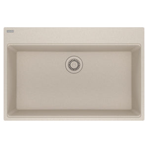 FRANKE MAG61031-CHA Maris Topmount 33-in x 22-in Granite Single Bowl Kitchen Sink in Champagne In Champagne