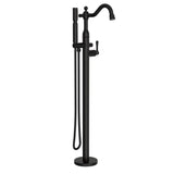 Gerber D300557BST Satin Black Traditional Floor Mount Tub Filler Trim Kit With HANDSH...