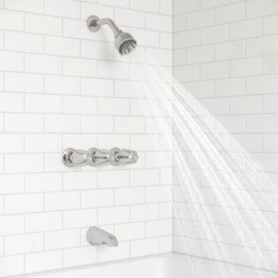 Polished Chrome Pfister 3-handle Tub & Shower Faucet With Metal KNO... LG01-3120
