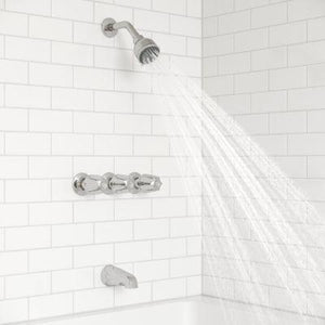 Polished Chrome Pfister 3-handle Tub & Shower Faucet With Metal KNO... LG01-3120