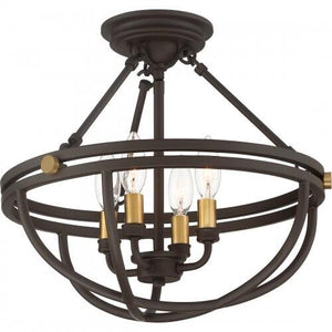 Quoizel SRG1716WT Sergeant Semi-flush mount 4 light western bronze Semi-Flush Mount