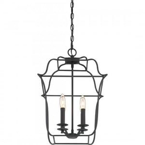 Quoizel GLY5204BA Gallery 4 light foyer ryl ebony Pendant