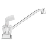Pfirst Series 2-Handle Kitchen Faucet with White Side Spray in Polished Chrome