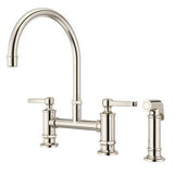 Port Haven 2-Handle Kitchen Faucet with Side Spray in Polished Nickel