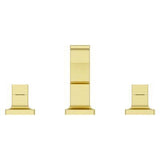 Verve 2-Handle 8 in. - 15 in. Widespread Bathroom Faucet without Handles with Ribbon Spout in Brushed Gold