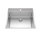 KINDRED BSL2225-ADA-1N Brookmore 25.1-in LR x 22.1-in FB x 5.4-in DP Drop in Single Bowl Stainless Steel ADA Kitchen Sink