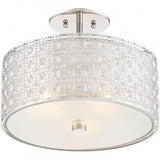 Quoizel PCVY1714C Verity Crystal Semi Flush Mount Ceiling Lighting, 3-Light, 300 Watts, Polished Chrome (12"H x 15"W)