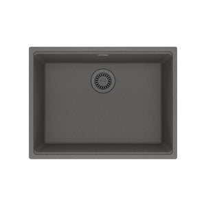FRANKE MAG11023-SHG Maris Undermount 25-in x 18.94-in Granite Single Bowl Kitchen Sink in Stone Grey In Stone Grey