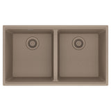 FRANKE MAG1201515-OYS Maris Undermount 33-in x 18.94-in Granite Double Bowl Kitchen Sink in Oyster In Oyster