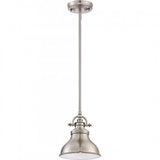 Quoizel ER1508BN Emery Vintage Mini Pendant Lighting, 1-Light, 100 Watts, Brushed Nickel (9" H x 8" W)