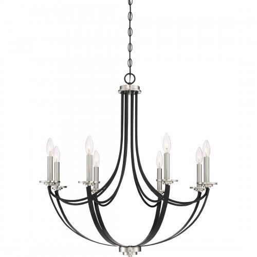 Quoizel ANA5008K Alana 8 light chandelier mystic blk Chandelier