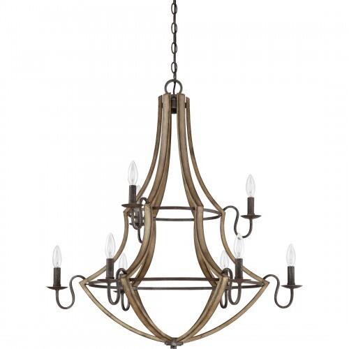 Quoizel SHR5009RK Shire 9 light chandelier rustic black Chandelier