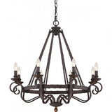 Quoizel NBE5008RK Noble Chandelier 8-lght rustic black Chandelier