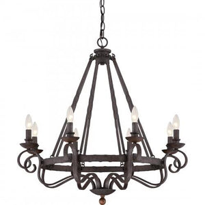 Quoizel NBE5008RK Noble Chandelier 8-lght rustic black Chandelier