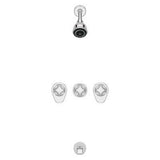 3-Handle Tub & Shower Faucet with Metal Knob Handles