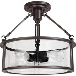 Quoizel BCN1716WT Buchanan Semi flush 3 light western bronze Semi-Flush Mount