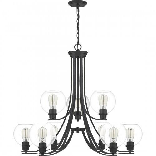 Quoizel PRUC5034MBK Pruitt Chandelier 9 light matte black Chandelier