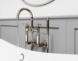 Tisbury Wall Mount 2-Handle Tub Filler with Hand Shower in Polished Nickel