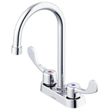 Gerber GC044555 Chrome Commercial Two Handle Centerset Lavatory Faucet W/ GOOSENECK...