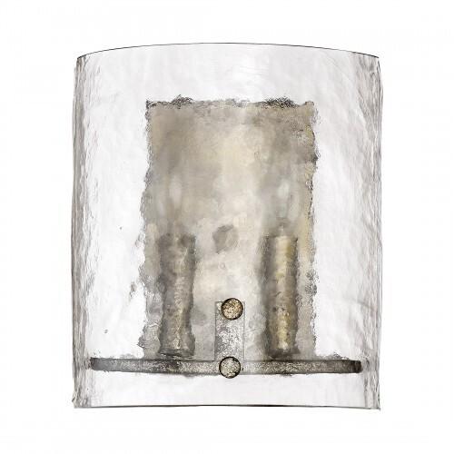 Quoizel FTS8802MM Fortress Wall  mottled silver 2lts Wall Sconce