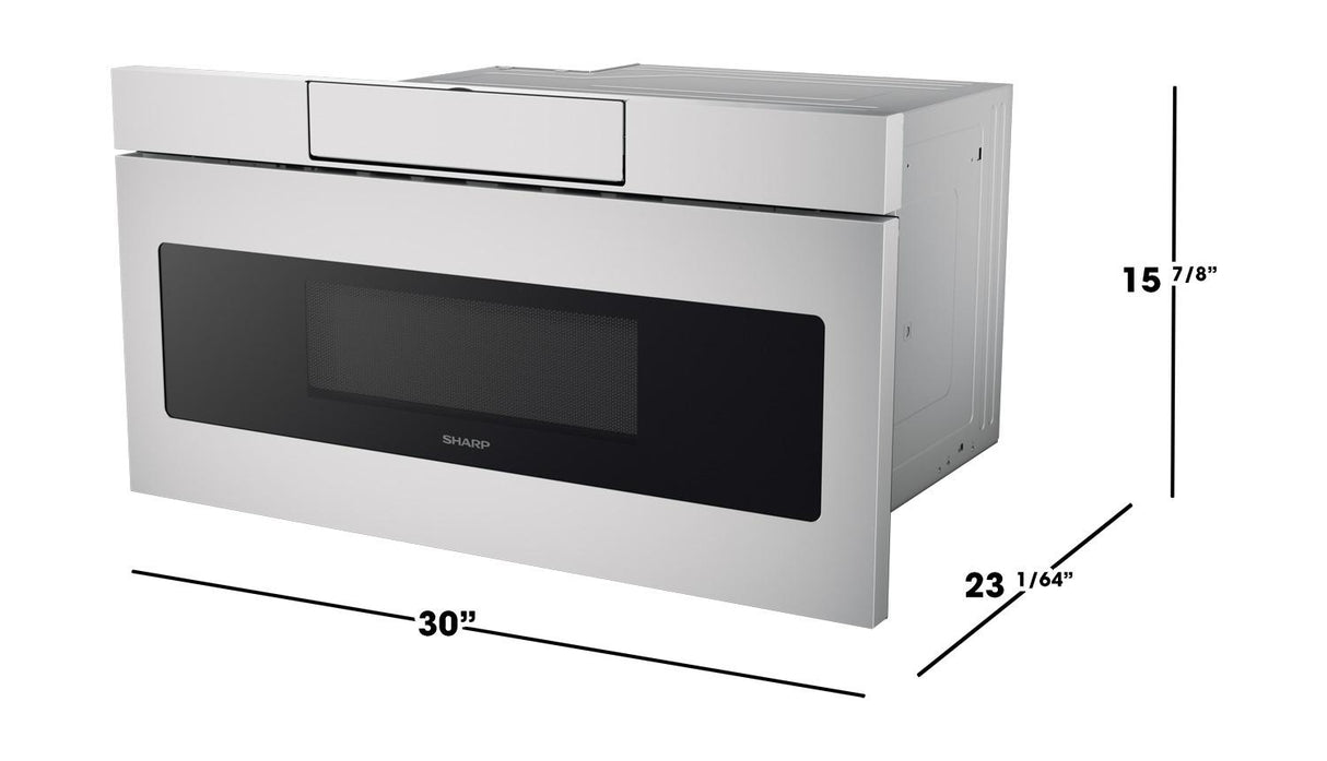 Sharp Insight SMD3070ASY 30" / 1.2 CF Flat Panel Microwave Drawer, Easy Touch Open