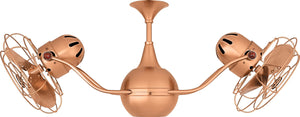 Matthews Fan VB-BRCP-MTL Vent-Bettina 360° dual headed rotational ceiling fan in brushed copper finish with metal blades.
