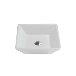 LENOVA PAC-07 Above Counter Single Bowl 16-3/8 x 16-1/2 4-3/8 - White and Smooth VESSEL BATHROOM SINK Bathroom,Bathroom Sinks,Vessel Sinks, Lenova Porcelain Bathroom Sinks