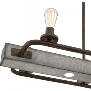 Quoizel MVL642IN Melville Linear chandelier 6 light iron gate Island Light