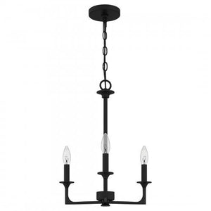 Quoizel PRC5016MBK Prescott Chandelier 3 lights matte black Chandelier