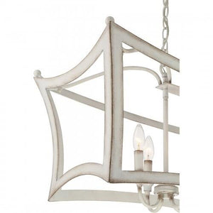 Quoizel SUM836AWH Summerford Linear chandelier 8 light antique white Island Light