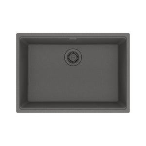 FRANKE MAG11025-SHG Maris Undermount 27-in x 19-in Granite Single Bowl Kitchen Sink in Stone Grey In Stone Grey