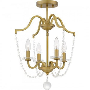 Quoizel SDY1716AB Sunday Semi flush 4 lights aged brass Semi-Flush Mount