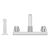 Pfirst Series 2-Handle Kitchen Faucet with White Side Spray in Polished Chrome
